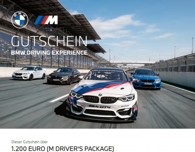 BMW Driving Experience Gutschein (M Driver's Package) Wert 1200€